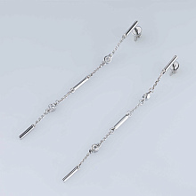 Пусеты из серебра c бриллиантами