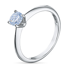 Кольцо из серебра с бриллиантом