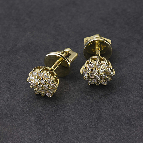 Пусеты из желтого золота