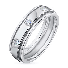 Кольцо из комбинированного золота с бриллиантами