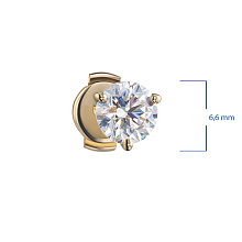 Пусеты из желтого золота с бриллиантом