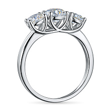 Классическое кольцо из белого золота c бриллиантами