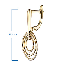 Серьги из желтого золота с бриллиантами