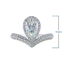 Классическое кольцо из белого золота c бриллиантами