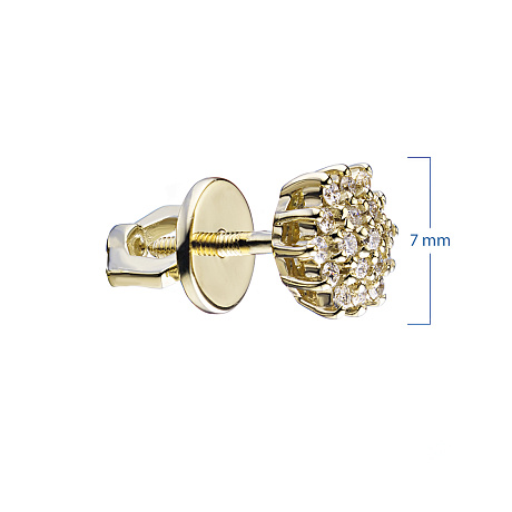 Пусеты из желтого золота