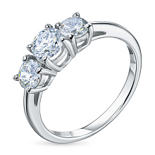 Классическое кольцо из белого золота c бриллиантами