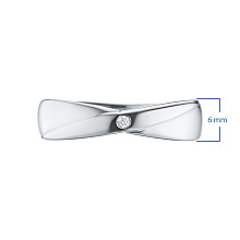 Обручальное кольцо из серебра с бриллиантом