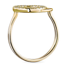Классическое кольцо из желтого золота с бриллиантами