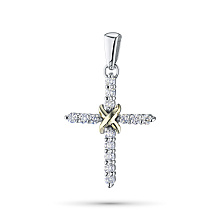 Подвеска из комбинированного золота с бриллиантами