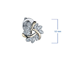 Пусеты из комбинированного золота c бриллиантами