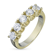 Кольцо из комбинированного золота с бриллиантами