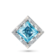 Подвеска из комбинированного золота с и топазом и бриллиантами