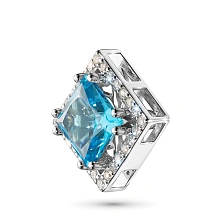 Подвеска из комбинированного золота с и топазом и бриллиантами