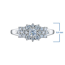 Классическое кольцо из белого золота c бриллиантами