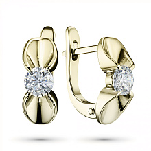 Серьги из желтого золота с бриллиантами