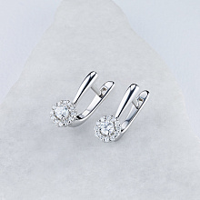 Серьги из белого золота с бриллиантами