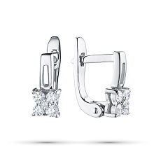 Серьги из белого золота с бриллиантами