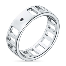 Обручальное кольцо из серебра с сапфиром