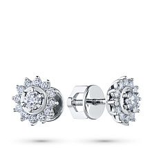 Пусеты из белого золота c бриллиантами