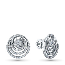 Пусеты из белого золота c бриллиантами