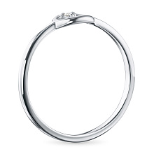 Обручальное кольцо из серебра с бриллиантом