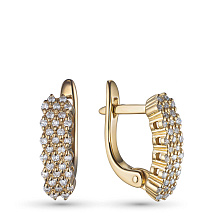 Серьги из желтого золота c бриллиантами