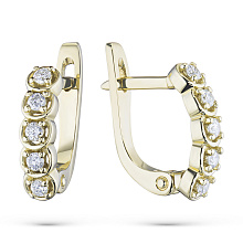 Серьги из желтого золота с бриллиантами