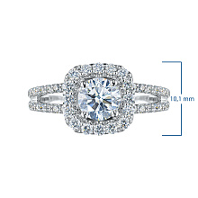 Классическое кольцо из белого золота c бриллиантами