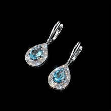 Серьги из комбинированного золота с и топазами и бриллиантами