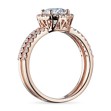 Классическое кольцо из красного золота c бриллиантами