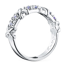 Кольцо из серебра с танзанитами