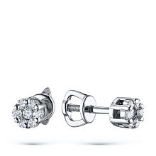 Пусеты из белого золота с бриллиантами