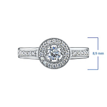 Классическое кольцо из белого золота c бриллиантами