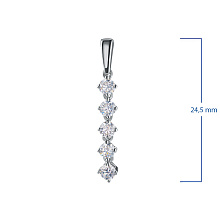 Классическая подвеска из серебра c бриллиантами