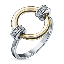 Кольцо из комбинированного золота с бриллиантами