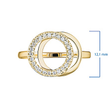 Классическое кольцо из желтого золота с бриллиантами