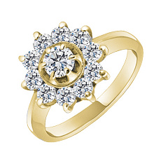 Кольцо из желтого золота c бриллиантами