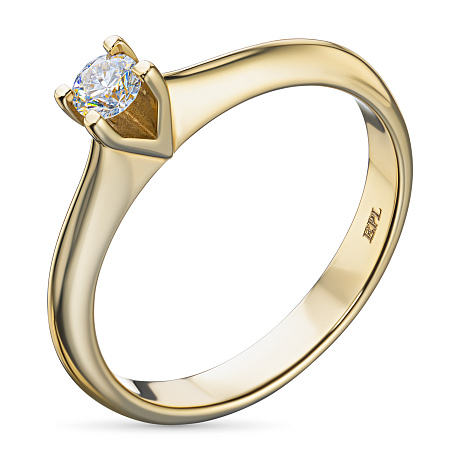 Помолвочное кольцо из желтого золота с бриллиантом
