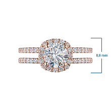 Классическое кольцо из красного золота c бриллиантами