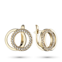 Серьги из желтого золота c бриллиантами