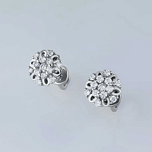 Пусеты из белого золота c бриллиантами