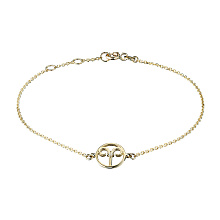 Браслет овен из желтого золота с бриллиантом