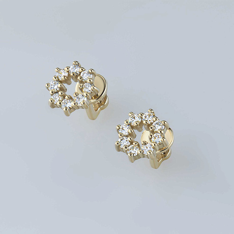 Пусеты из желтого золота