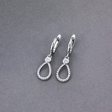 Серьги из белого золота c бриллиантами