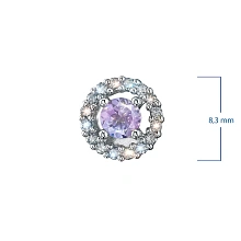 Подвеска из серебра с и танзанитом и бриллиантами