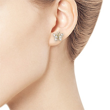 Пусеты из желтого золота с бриллиантами