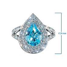 Кольцо из комбинированного золота с и топазом и бриллиантами