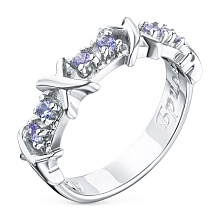 Кольцо из серебра с танзанитами