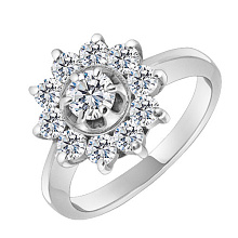 Кольцо из белого золота c бриллиантами