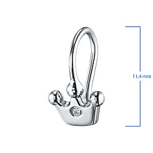 Серьги из серебра с бриллиантом